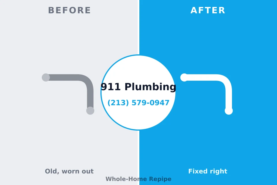 Before and after: plumbing company Kendale Lakes, FL